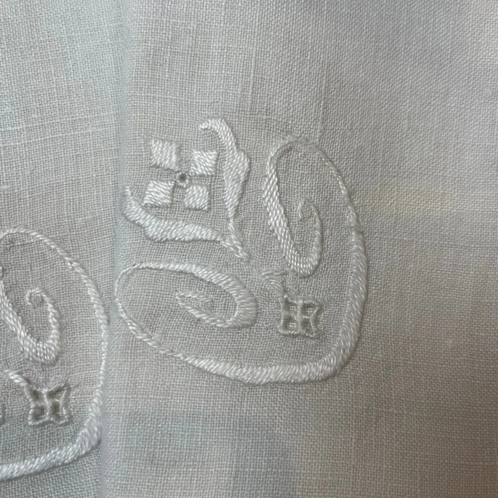 Unbranded Unisex Vintage Linen Napkins White Floral Embroidered Set of 5‎ 16x16